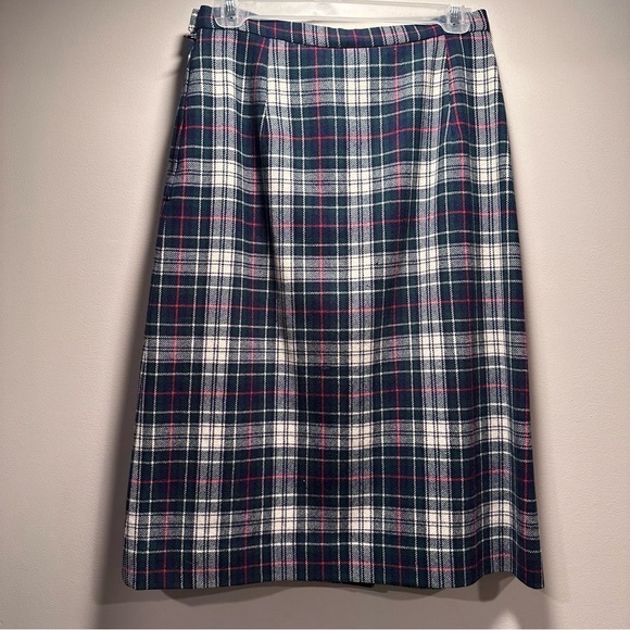 Vintage Pendleton 100% Virgin Wool Women’s Plaid Pencil Midi Length Skirt 10 - Picture 3 of 16